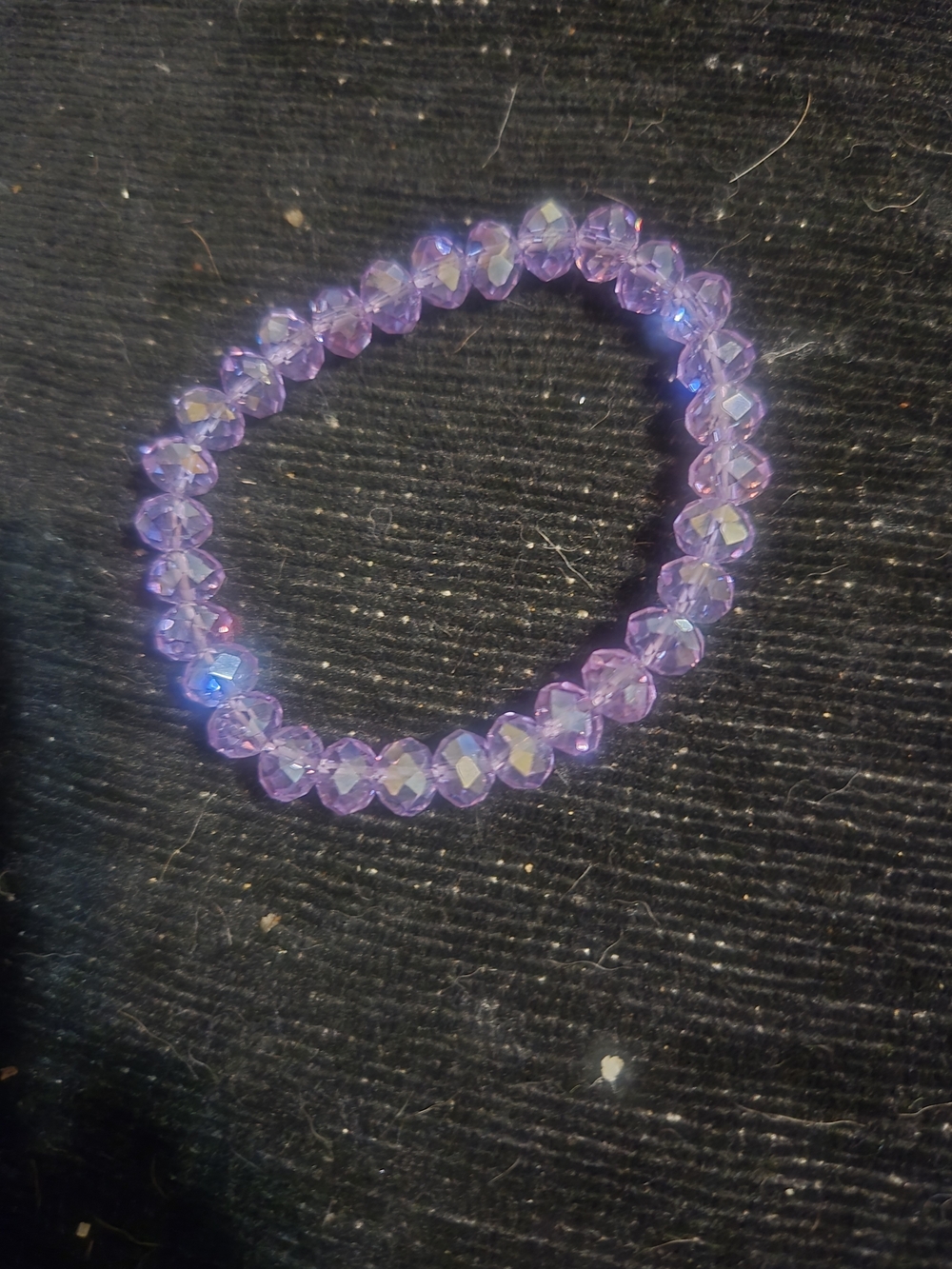 Purple Crystal Bead Stretch Bracelet - Women Jewelry